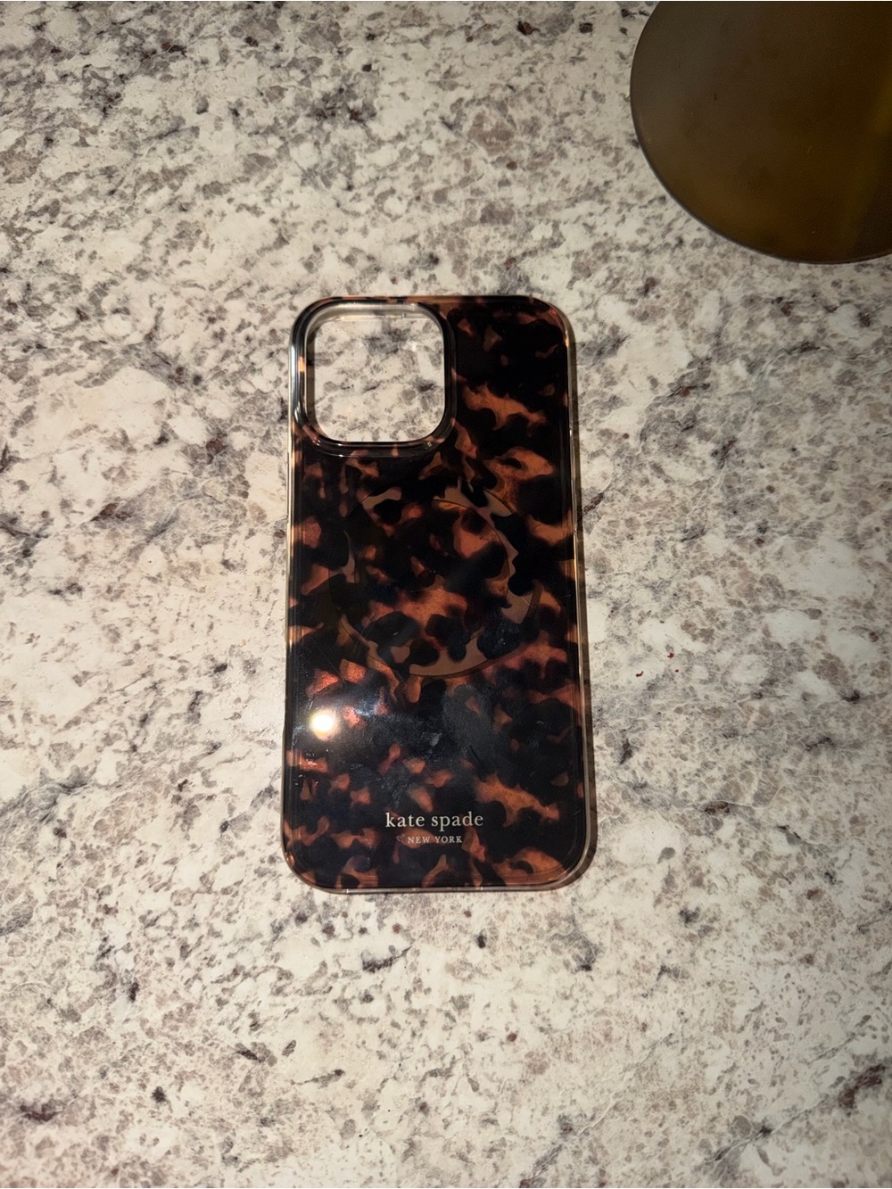 kate spade Tortoiseshell Glossy iPhone Case - Brown & Black